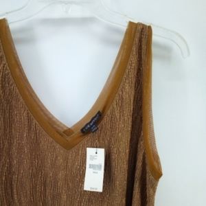 NWT $45 Lane Bryant Dark Gold Textured Top 14 16